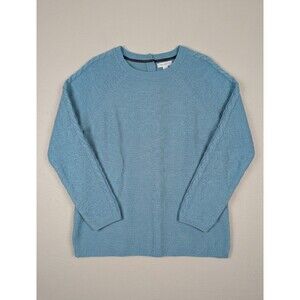 NWT Tabitha Webb Blue Lambswool Long Sleeve Pullover Sweater - XL